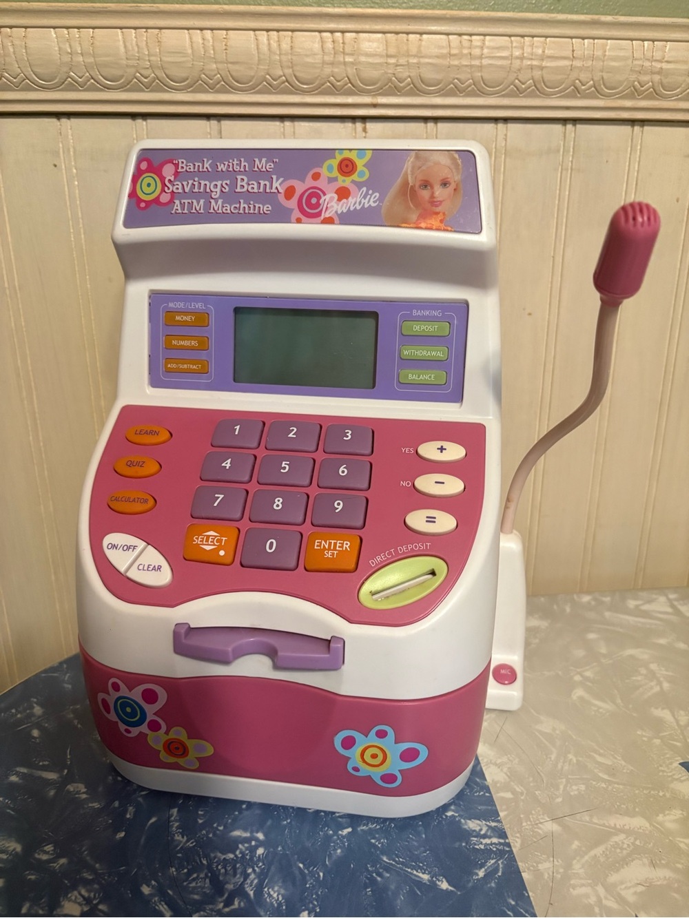 Barbie Bank with Me Pink and White Play ATM Savings Bank with Keypad - ATM ONLY